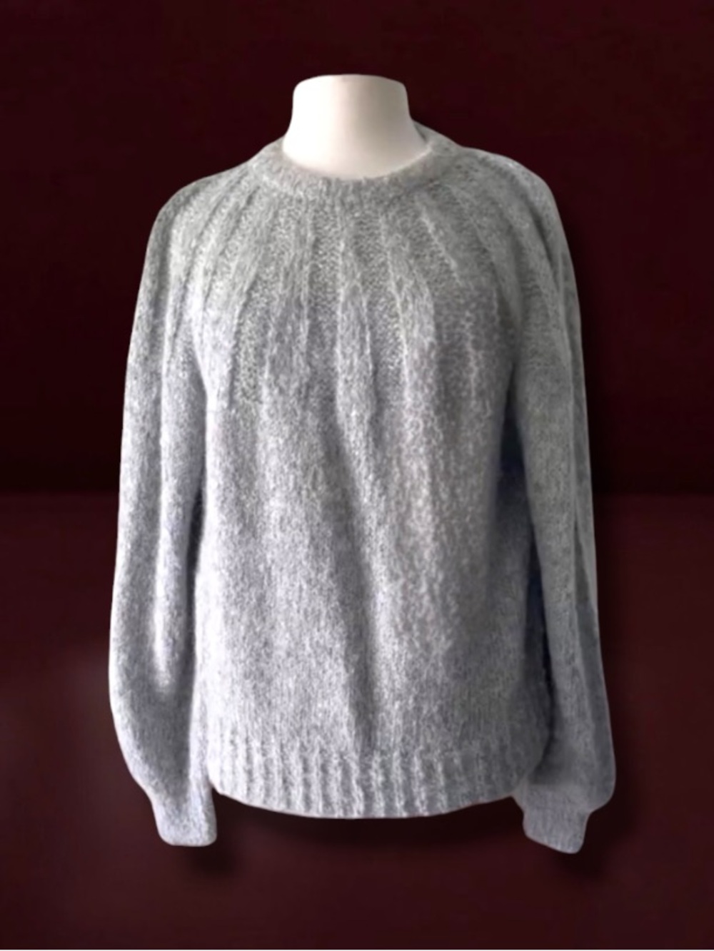 ELEVEN SIX MILA BUNNY & BABE ALPACA BLEND KNIT GREY SWEATER SIZE M/L